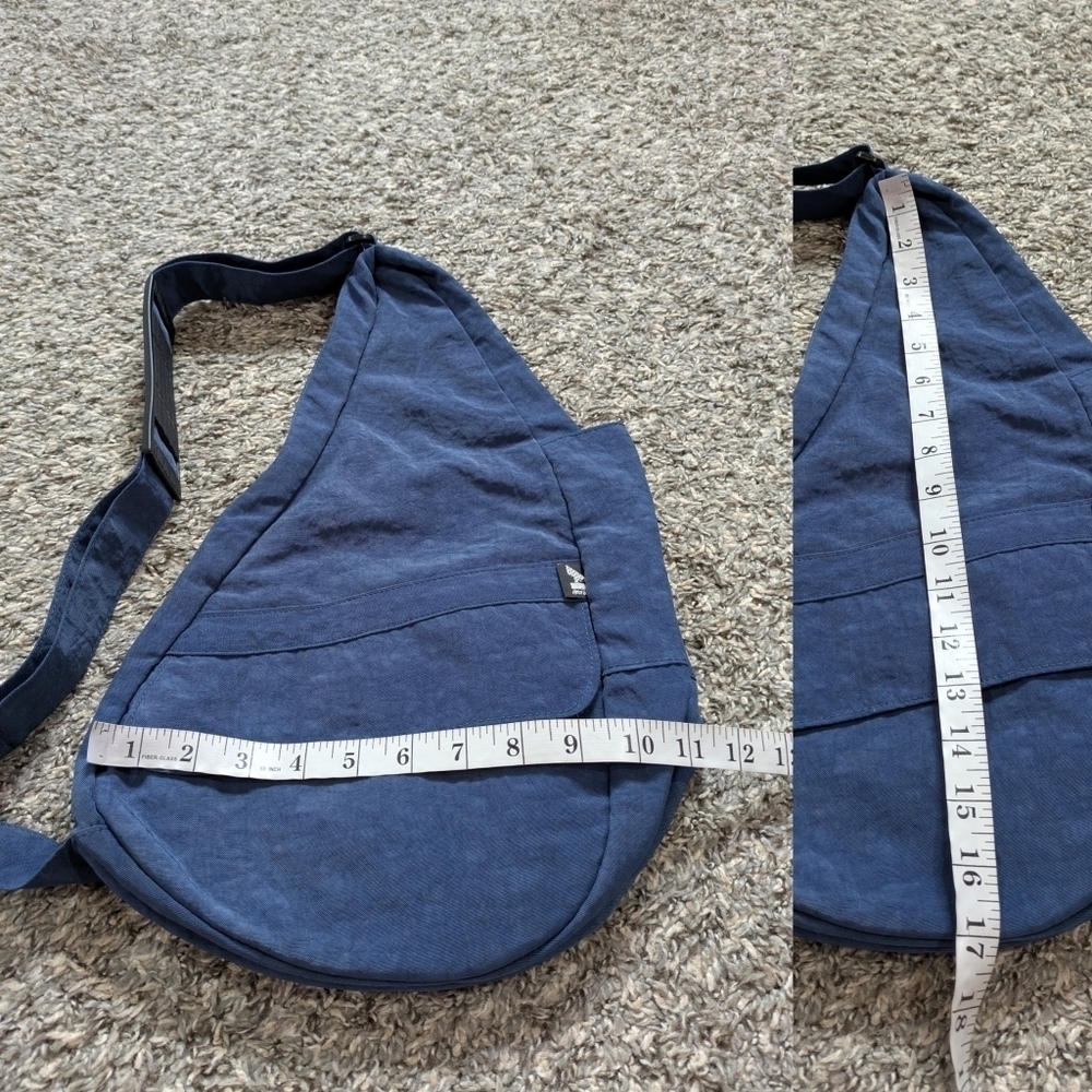 Ameribag Healthy Back Bag Blue Nylon Crossbody Sling Bag - Picture 9 of 9